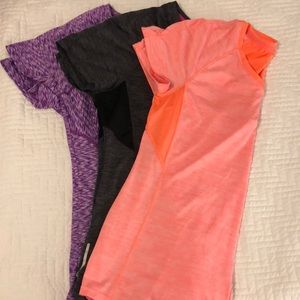 3 workout shirts, various colors